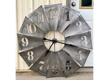 Large Metal Clock Farmhouse Decor Battery Powered Clock