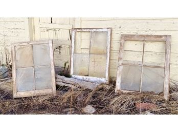 Three Vintage Farmhouse Windows (as Is)