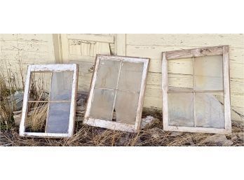Three Vintage Farmhouse Windows (as Is)C