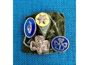 Four Vintage Girl Scout Pins