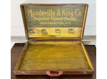 Mandeville & King Co Superior Flower Seeds Display Wood Box