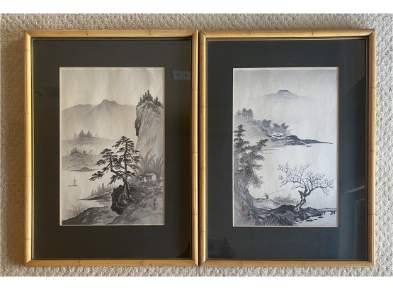 Beautiful Black And White Japanese Watercolor Prints