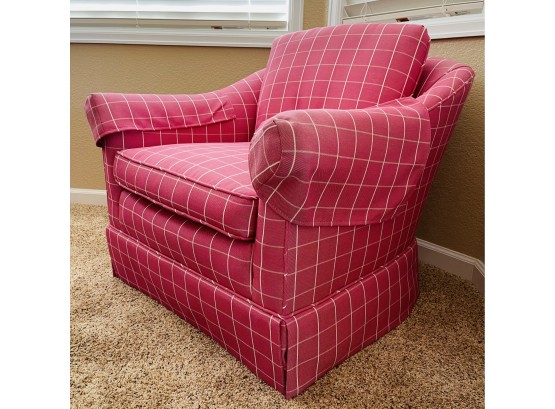 Pink Plaid Club Chair