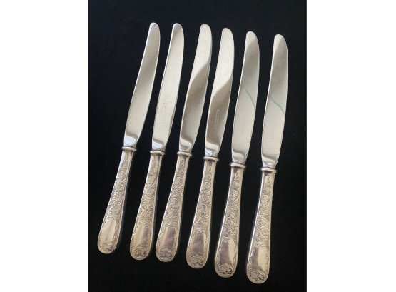 Lot Of 6 Kirk & Son Sterling Silver Handle Knives 14oz