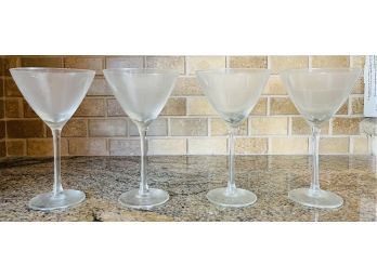 Lot Of 4 Martini Glasses