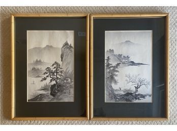 Beautiful Black And White Japanese Watercolor Prints