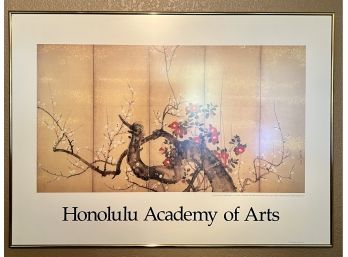Honolulu  Academy Of Arts Vintage 1985 Poster Featuring Japanese Six Fold Screen