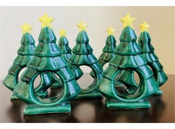 7 Ceramic Christmas Tree Napkin Holders