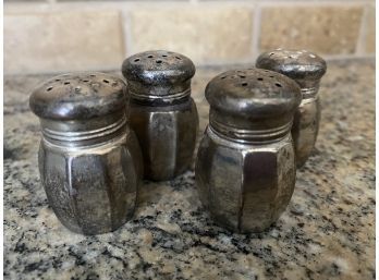 4 Sterling Salt/pepper Shakers .91oz