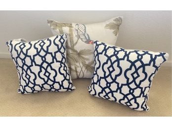 Lot Of 3 Throw Accent Pillows