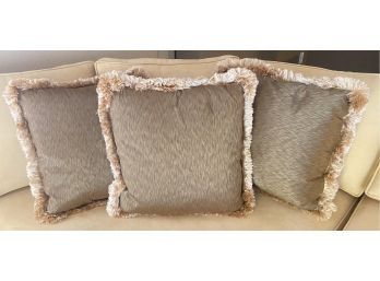 Lot Of 3 Brown Accent Pillows