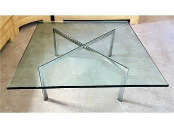 Glass Topped Metal Coffee Table
