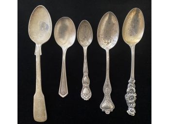 Lot Of 5 Sterling Silver Spoons 3.11oz