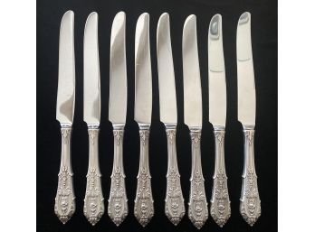Lot Of 8 Wallace Sterling Silver Knives 16oz Approx.