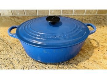 #29 Le Creuset Oval Blue Cast Iron Dutch Oven