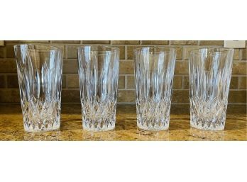 4 Crystal Tall Glasses