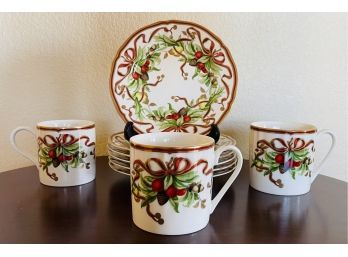 Tiffany Holiday By Tiffany & Co. 10 Piece Christmas Mugs & Plates.
