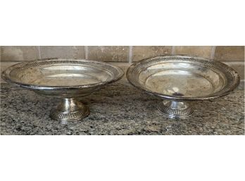 2 Sterling Candy Dishes 7.53 Oz Dented Scrap.