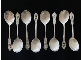 Lot Of 8 Wallace Sterling Silver Soup Spoons 9.36oz