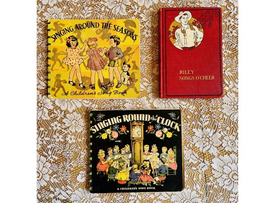 3 Vintage Children's Song Books