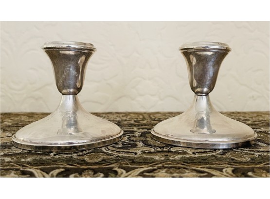 2 Antique Weighted Sterling Candle Sticks By Hamilton