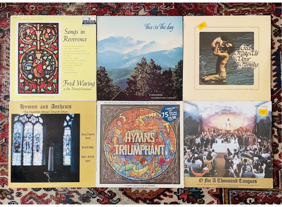6 Pc. Vintage Religious Hymns LP's