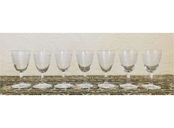 Etched Crystal Cordial Glasses