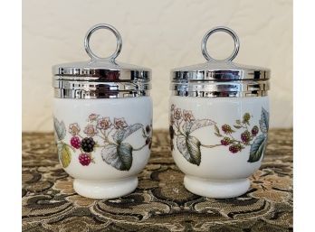 2 Vintage Royal Worcester Egg Pots With Lids