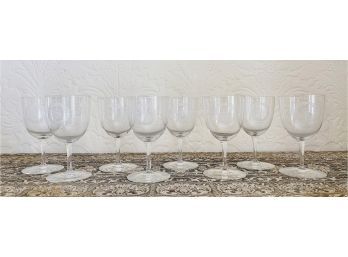 8 Crystal Wine Goblets With 'S' Monogram