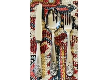 3 Pc. Vintage Rostfrei Children's Flatware Set With Little Girl- Stainless Steel