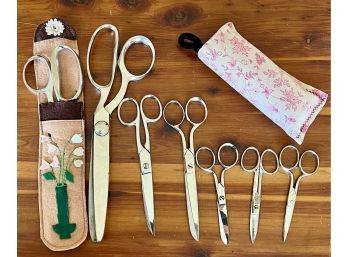 7-piece Vintage Scissor Lot Including Wiss And Wiss Pinking Shears