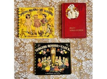 3 Vintage Children's Song Books