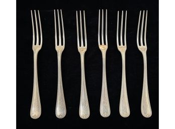 6 Antique Sterling Silver Appetizer Forks -2.8 Oz