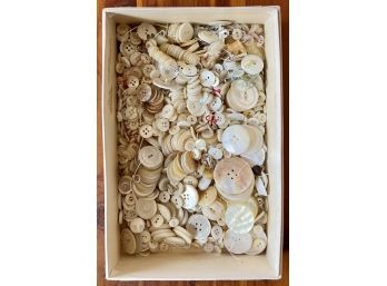 Box Of Assorted Mother Of Pearl Antique Buttons