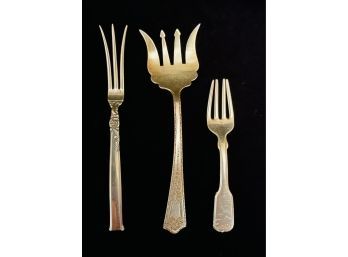 Antique Sterling Silver Fork 3 Pc. Lot- 51.7 Grams