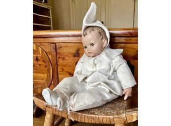 Antique Efanbee Durable Doll  -- Composition - Damaged Hand, And Cracks Present, 21'