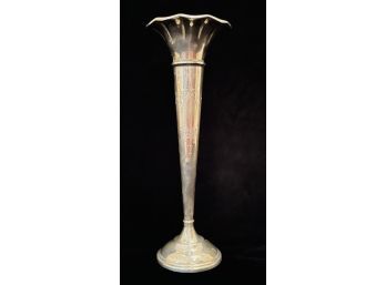 8' Antique Sterling Silver Trumpet Bud Vase- 3.7 Oz.