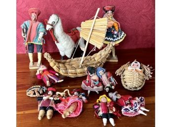 Large Handmade Lot South American Dolls