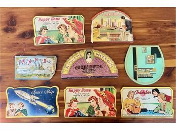 (8) Wonderful Antique And Vintage Sewing Needle Cards With Great Graphics