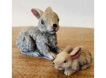 2 Pc. Resin Rabbit Miniature Figurines