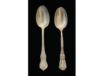 2 Antique Sterling Silver Fancy Spoons -2.03 Oz.