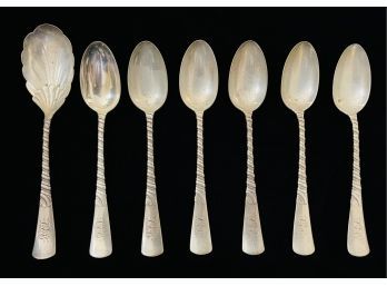 7 Antique Sterling Silver Teaspoons -5.08 Oz