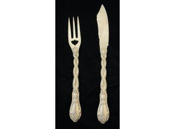 2 Antique Coin Silver (900) Fork & Knife 2.6Oz.