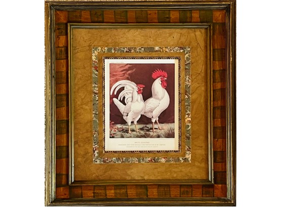 Framed 'white Leghorns ' Print