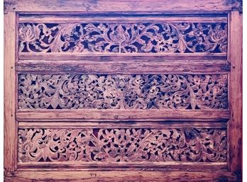 Weathered Carved Wood Panel