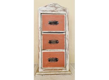 Small Rustic Wood Wall Cabinet With 3 Drawers