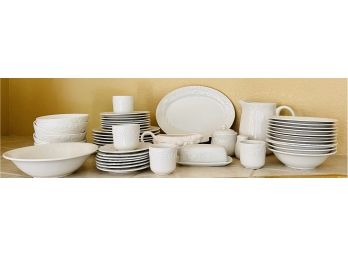 Large White Dish Lot By Gibson - 56 Pcs.