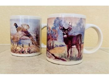 2 Mugs- Pheasant & Deer