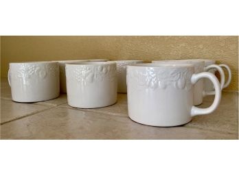 8 Large White Mugs By Gibson