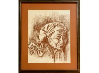 Signed Original Pastel Portrait Of Woman 'marta' By Susi